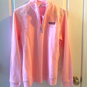 Woman’s light pink Vineyard Vines half zip up NWT, smoke free home, Size Medium